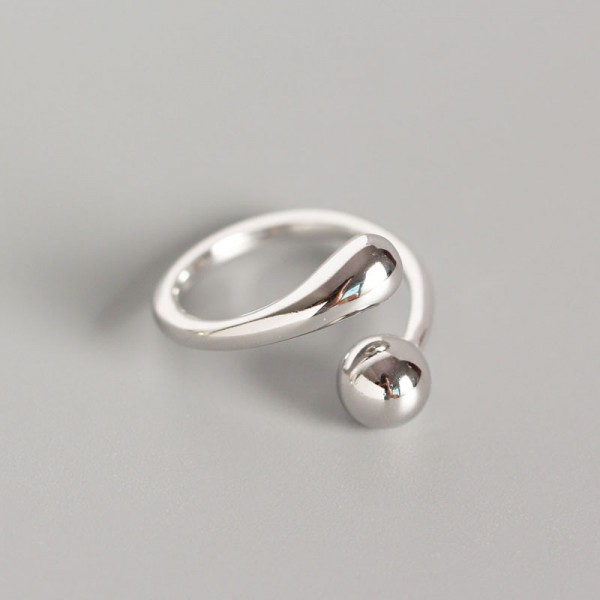 Two-head Teardrop and Round Open Ring