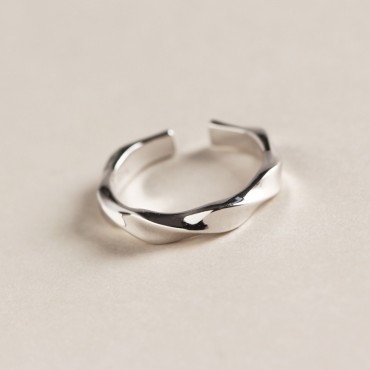 Minimalist Twisted Textured Open Ring