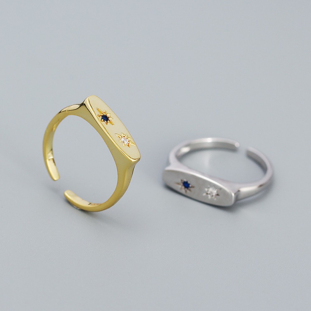 Minimalist Eight Awn Star Open Ring - MLYH088