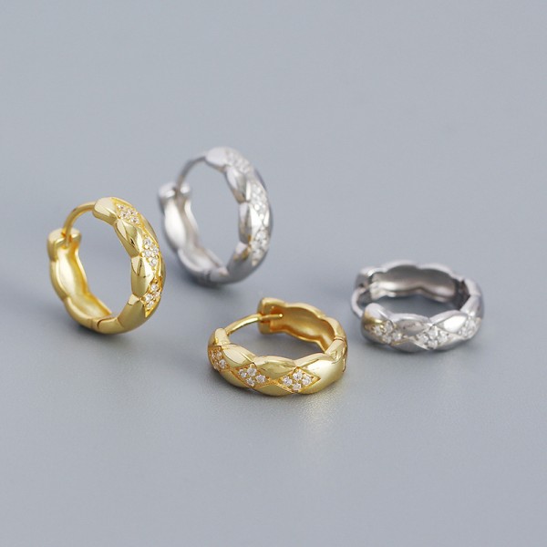 Sparkling Pave Diamond Hoop Earrings