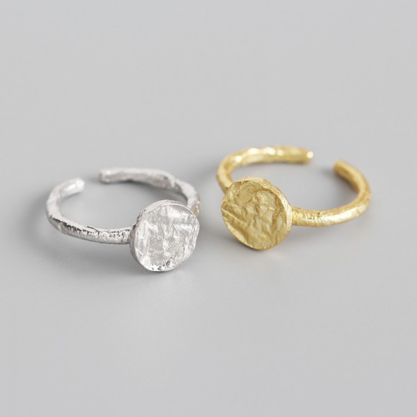 Statement Tinfoil Textured Open Ring