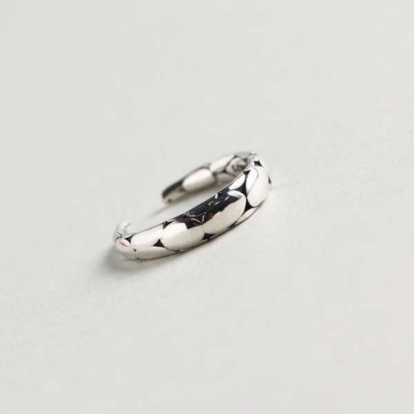 Vintage Oval Textured Open Ring
