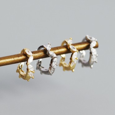 Elegant Marquise Hoop Earrings