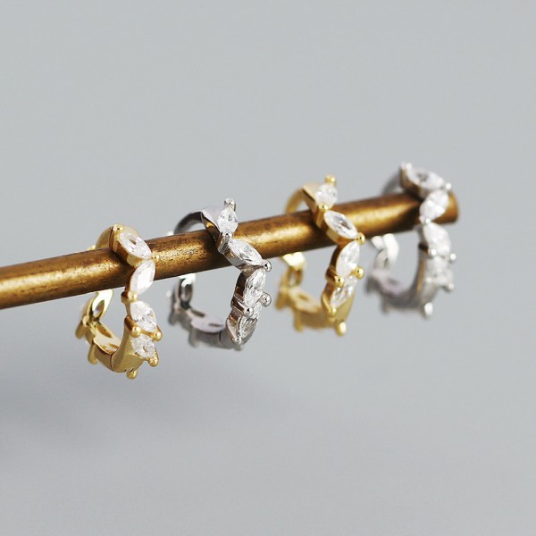 Elegant Marquise Hoop Earrings