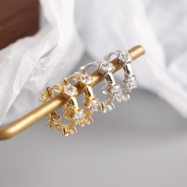 Elegant Circle Gemstone Hoop Earrings