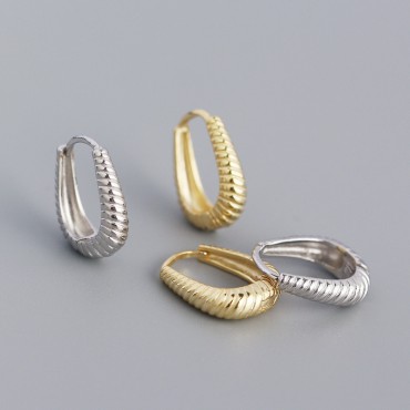 Minimalist Twisted Textured Hoop Earrings