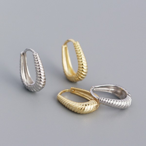 Minimalist Twisted Textured Hoop Earrings