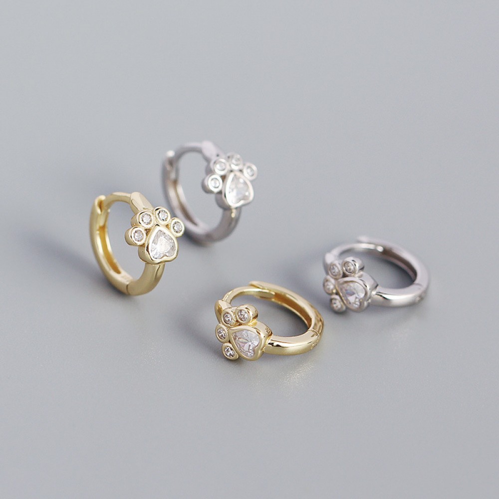 Cute Cats Footprint Hoop Earrings - MLYH132