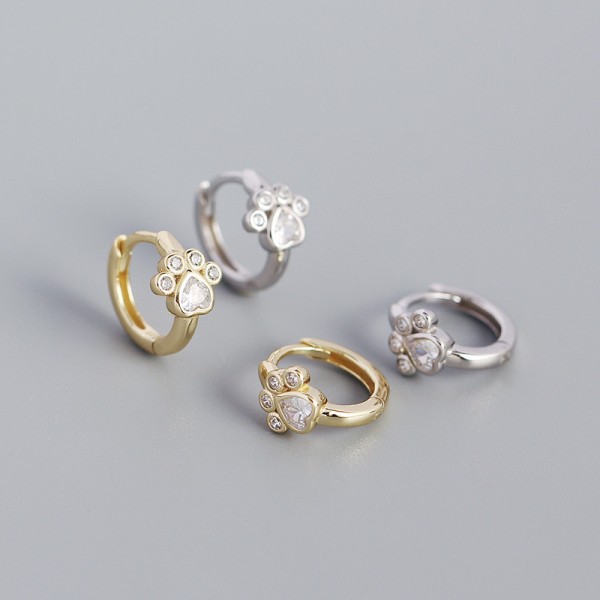 Cute Cat's Footprint Hoop Earrings