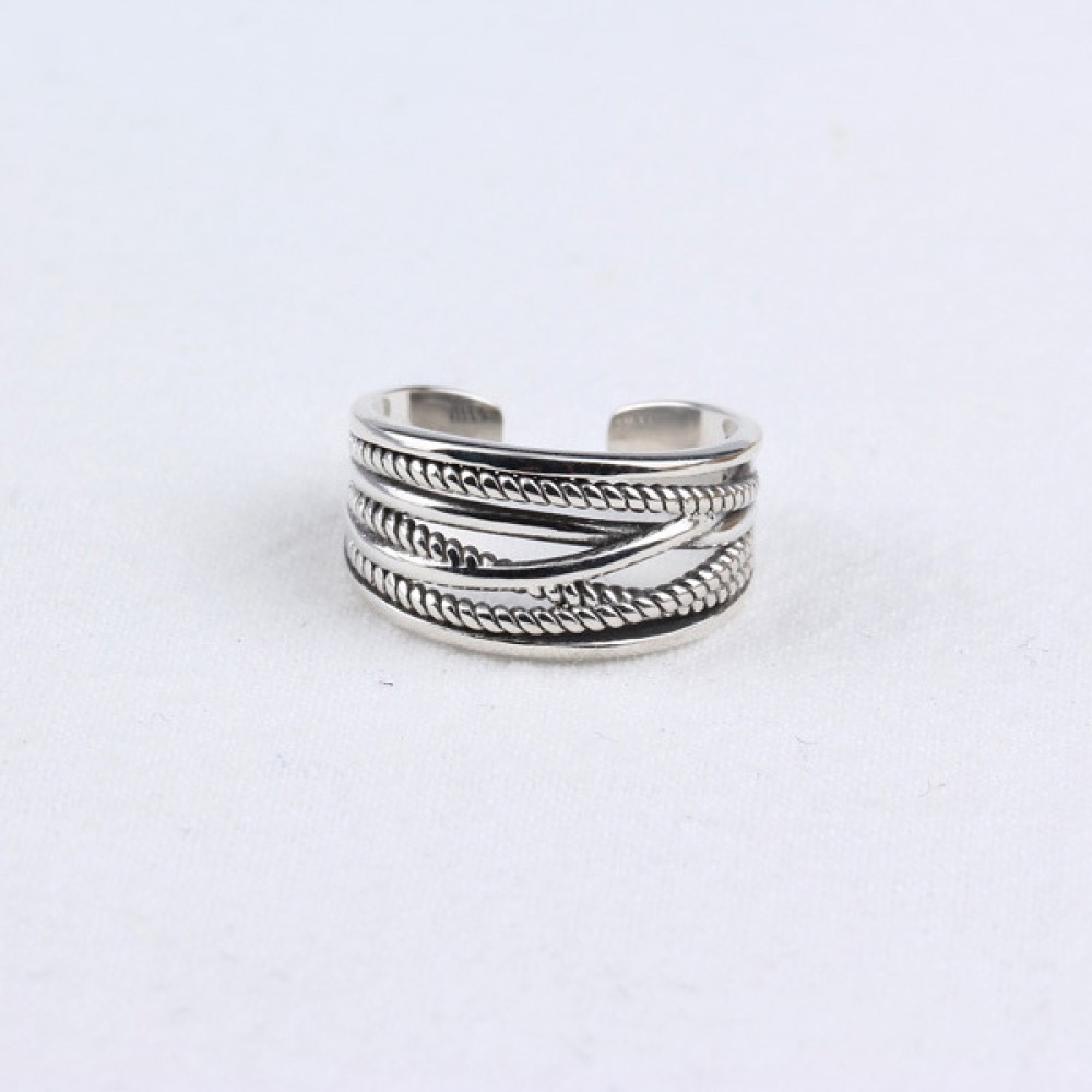 Vintage Twist-shaped Open Ring - MLYH138