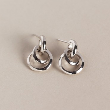 Two Hoops Wrapped Drop Earrings
