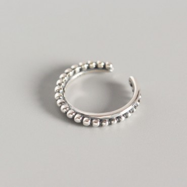 Vintage Dotted Line Open Ring