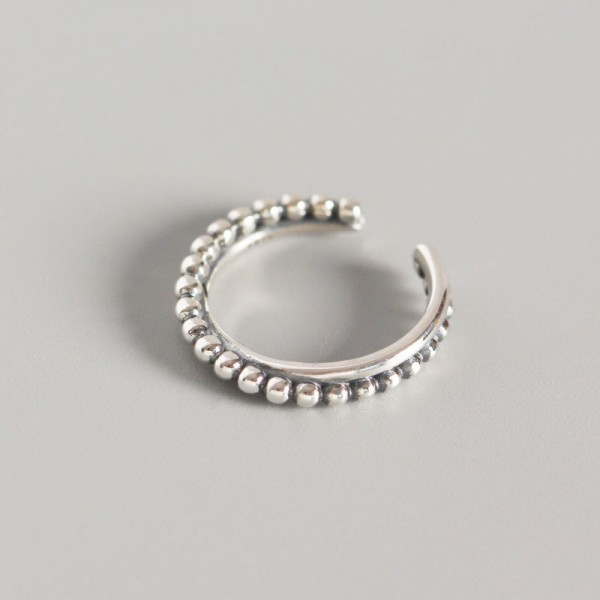 Vintage Dotted Line Open Ring
