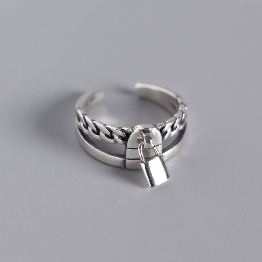 Vintage Chain Lock Open Ring - MLYH145