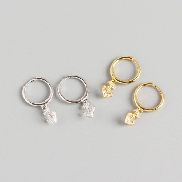 Sparkling Anchor Dangle Earrings