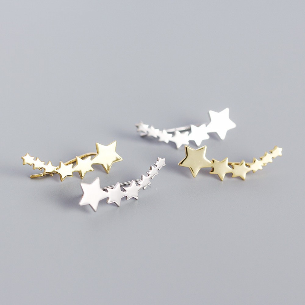 Metallic Stars Stud Earrings - MLYH150