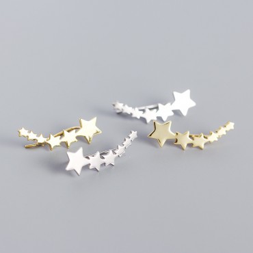 Metallic Stars Stud Earrings