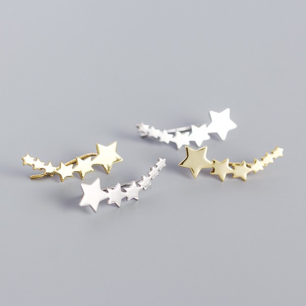 Metallic Stars Stud Earrings