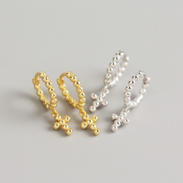 Fashion Dot Cross Dangle Earrings