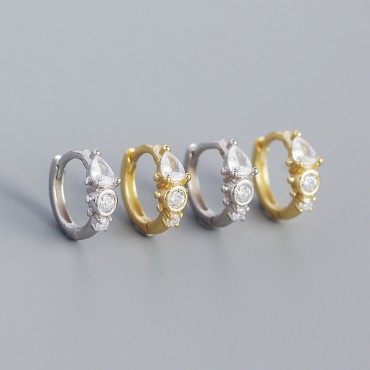 Sparkling Teardrop Hoop Earrings
