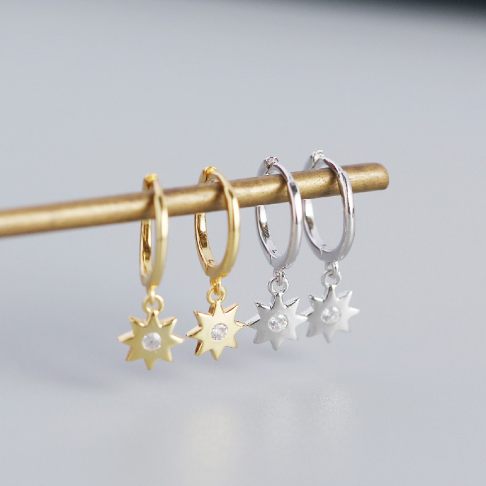 Fashion Eight Awn Star Dangle Earrings - MLYH157