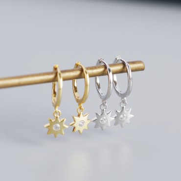 Fashion Eight Awn Star Dangle Earrings