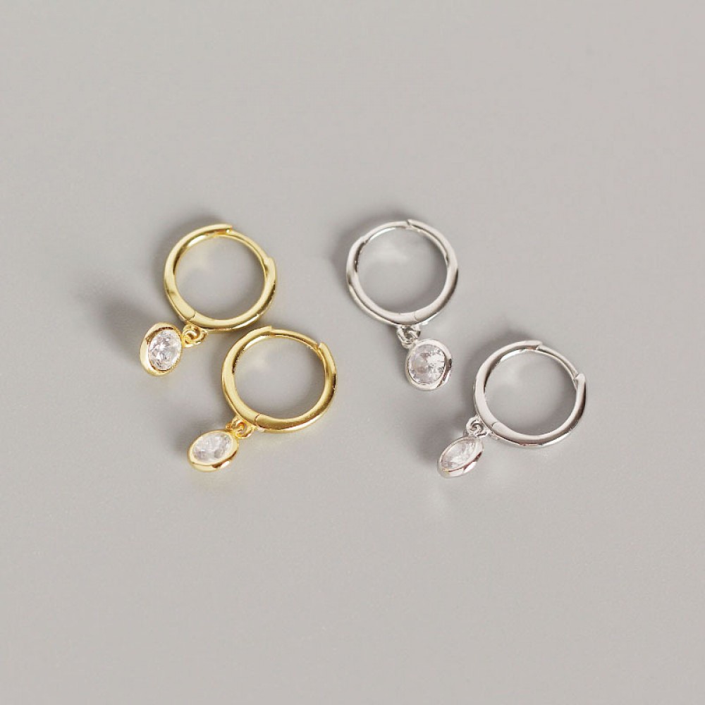 Casual Round Gemstone Dangle Earrings - MLYH162