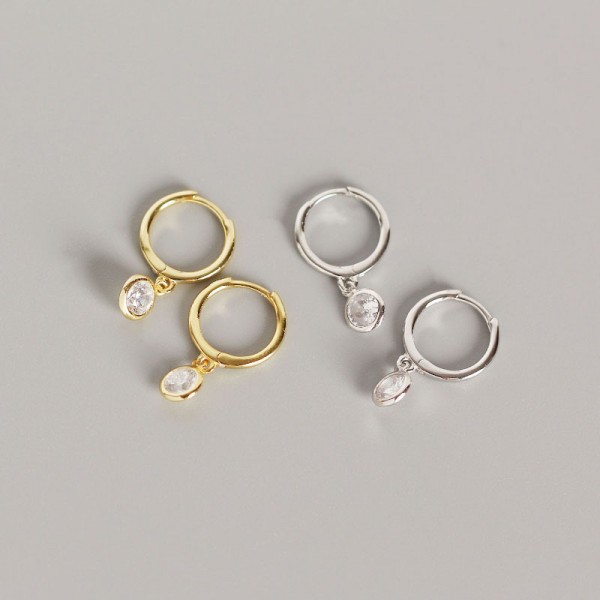 Casual Round Gemstone Dangle Earrings