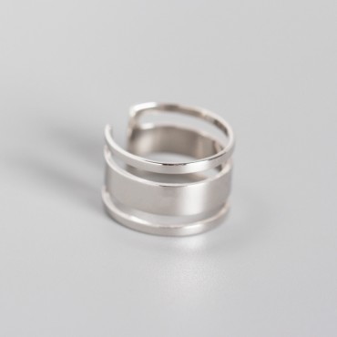 Three-layer Glossy Line Open Ring