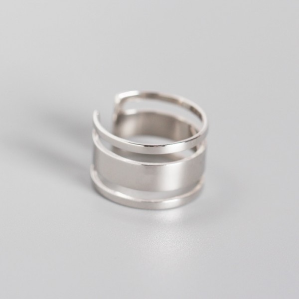 Three-layer Glossy Line Open Ring