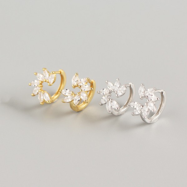 Sparkling Flower Hoop Earrings