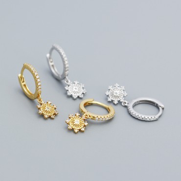 Sparkling Snowflake Dangle Earrings