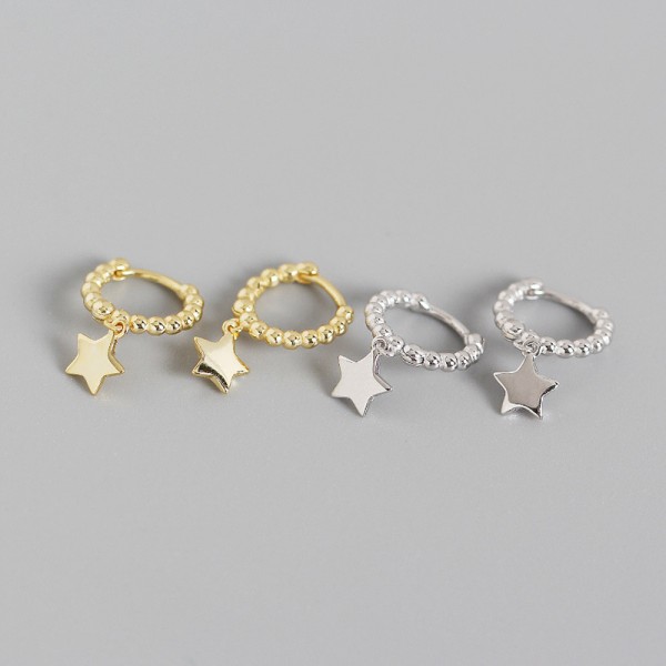 Minimalist Beads and Star Dangle Earrings