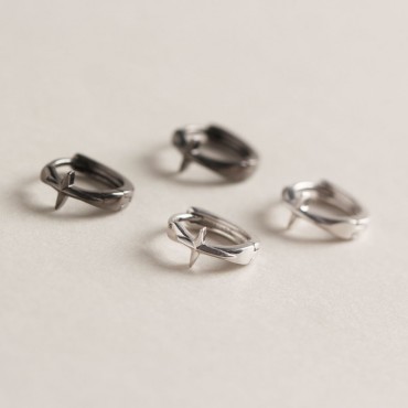 Minimalist Cross Hoop Earrings