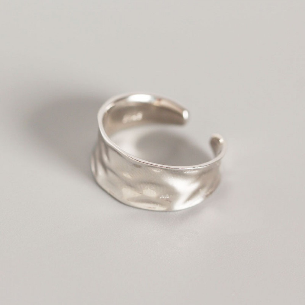 Irregular Hammered Textured Open Ring - MLYH190