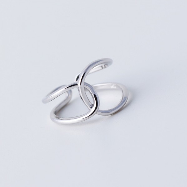 Minimalist Cross Line Open Ring