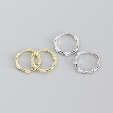 Exaggerated Beaded Hoop Earrings