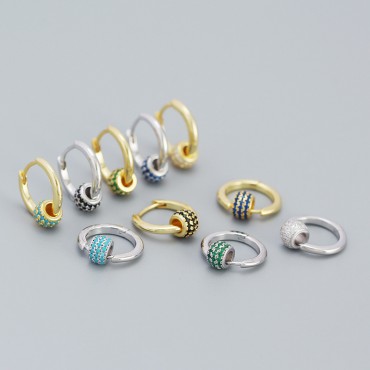 Minimalist Pave Charms Hoop Earrings