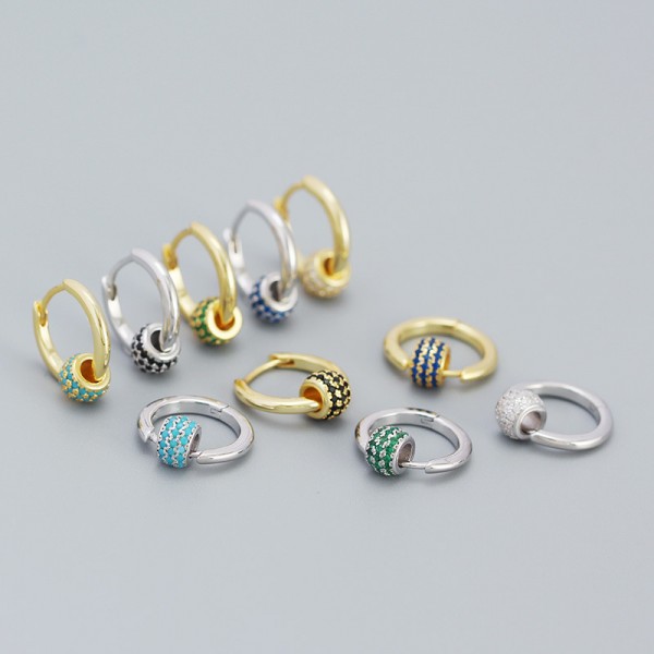 Minimalist Pave Charms Hoop Earrings