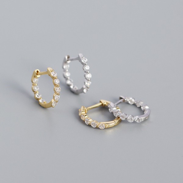 Elegant Beaded Gem Hoop Earrings