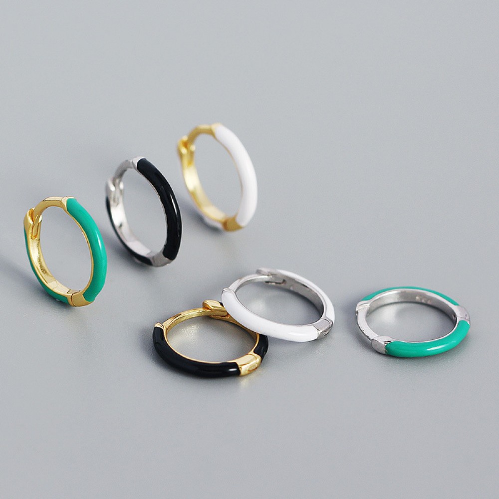 Minimalist Enamel Hoop Earrings - MLYH209