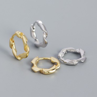 Metallic Twisted Hoop Earrings