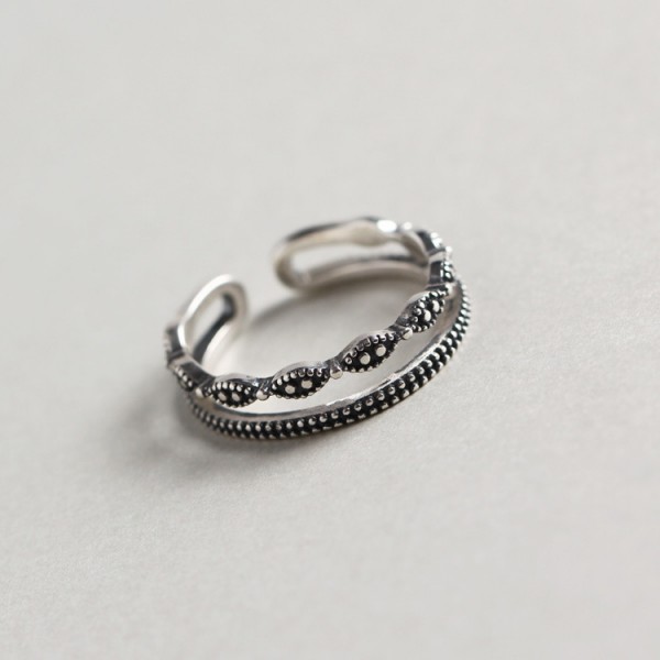 Vintage Dot Wave Open Ring