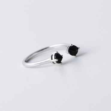Two-end Gemstone Open Ring