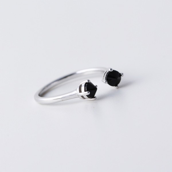 Two-end Gemstone Open Ring