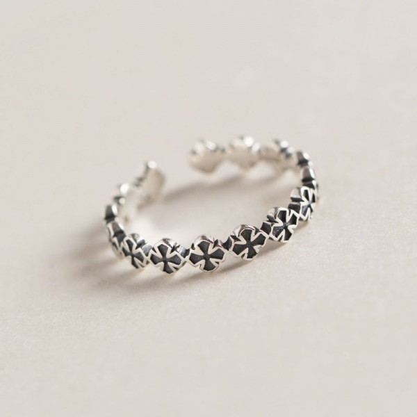 Vintage Gothic Cross Open Ring