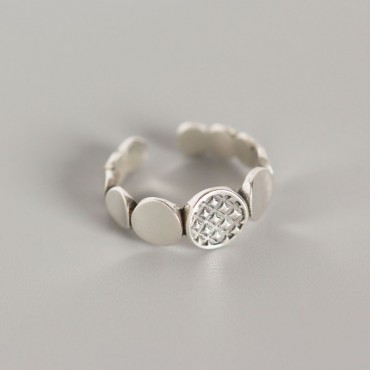 Vintage Twill Medallion Open Ring