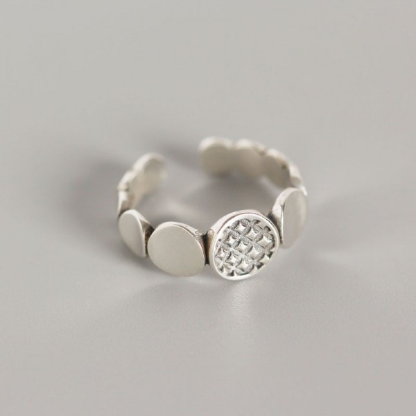 Vintage Twill Medallion Open Ring