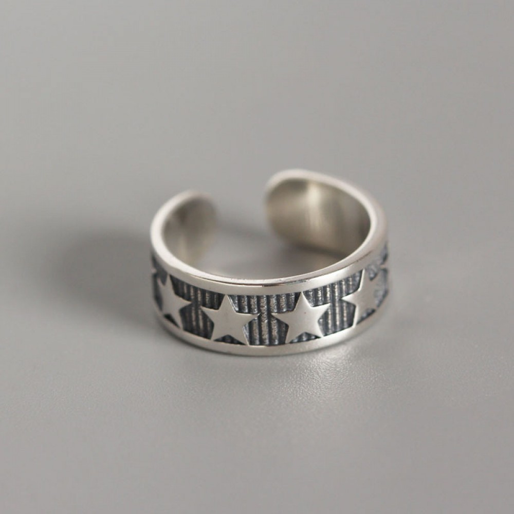 Vintage Row of Stars Open Ring - MLYH232