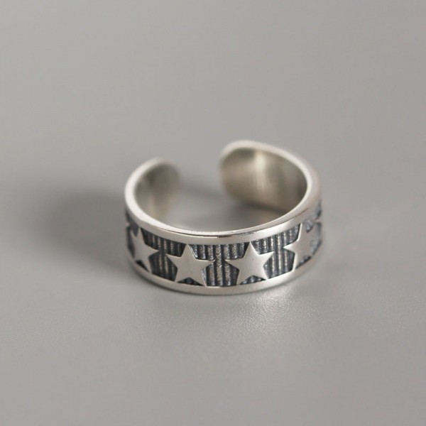 Vintage Row of Stars Open Ring
